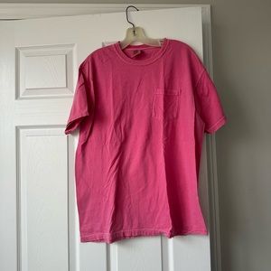 Pink Comfort Colors T-Shirt Size Large with Pocket
